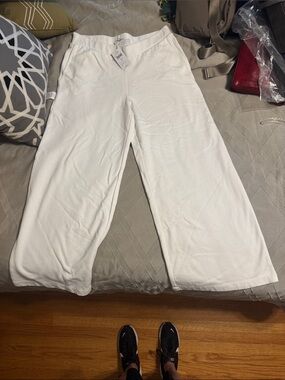 J. Jill White Lounge Pants with Elastic Waist